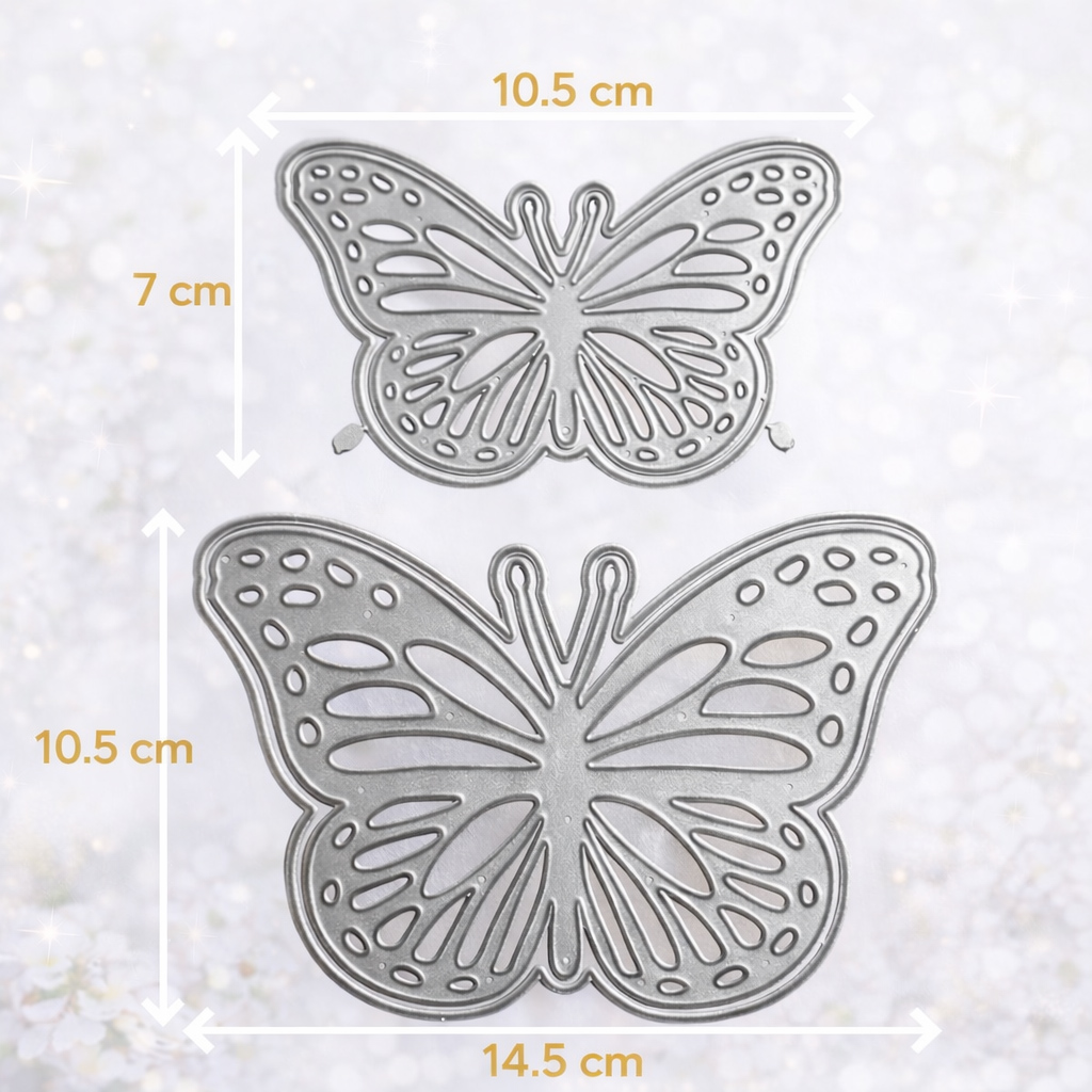 Troquel Mariposa Metálico  Set x 2 Tamaños  - Compatible con Máquinas Troqueladoras