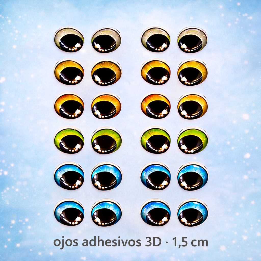 Ojitos adhesivos 3D - 1.5 cm