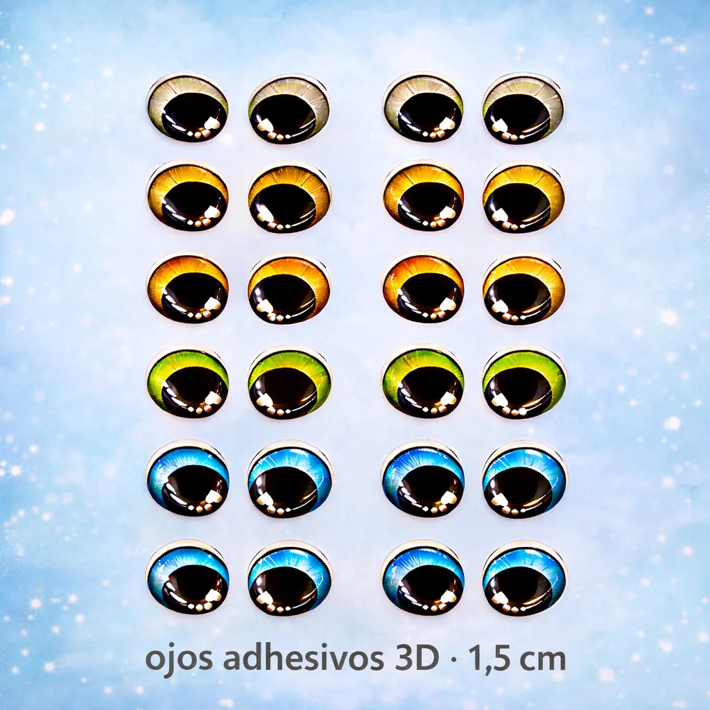 Ojitos adhesivos 3D - 1.5 cm